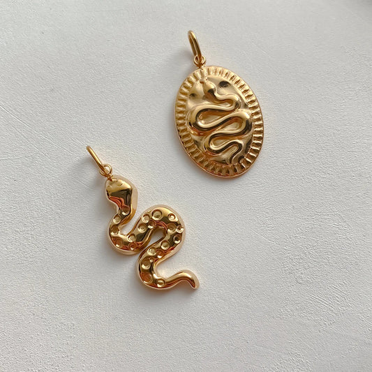 Modessie Stainless Steel Animal Snake Pendant Diy Charms for Necklace Bracelet Dangle for Jewelry Making DIY Jewelry