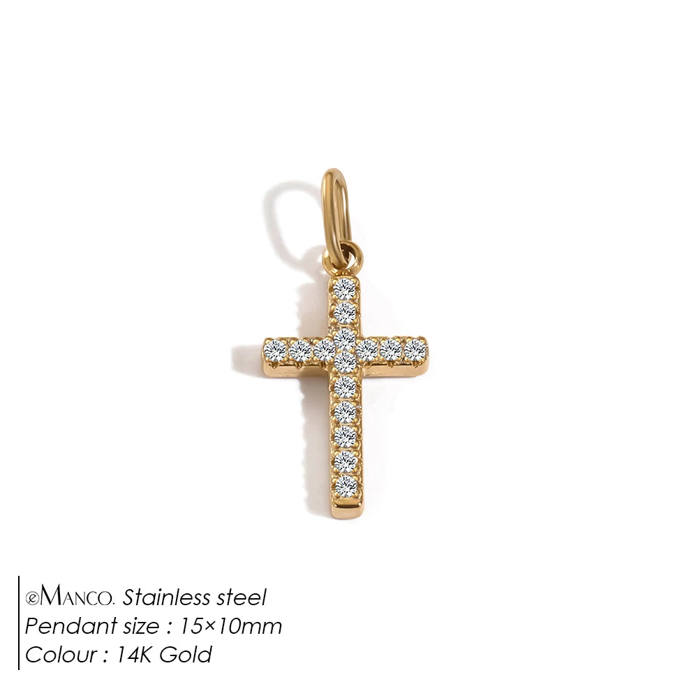 Modessie Stainless Steel Cross Charm Pendants For Bracelet Necklace Jewelry Accessories Diy Jewelry Making
