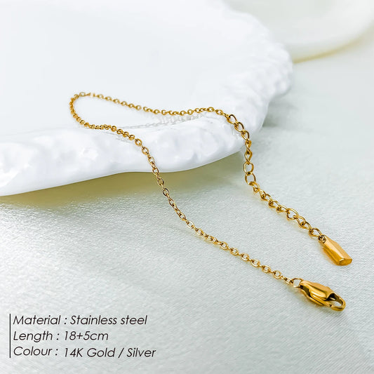 Modessie High Quality Gold-Plated Stainless Steel Fine Chain Anklet Adjustable Classic Upgrade Lobster Buckle Jewelry