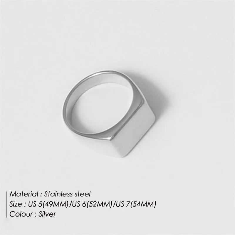 Modessie Stainless Steel Punk Style Geometric Jewelry Ring Gold Plated/Silver-Plated