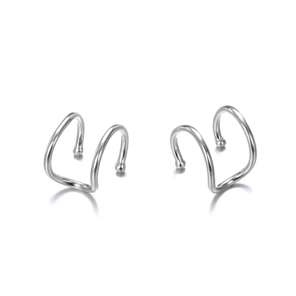 Modessie Trendy stainless steel ear cuff earrings for women clip on earrings without piercing ear cuff jewelry