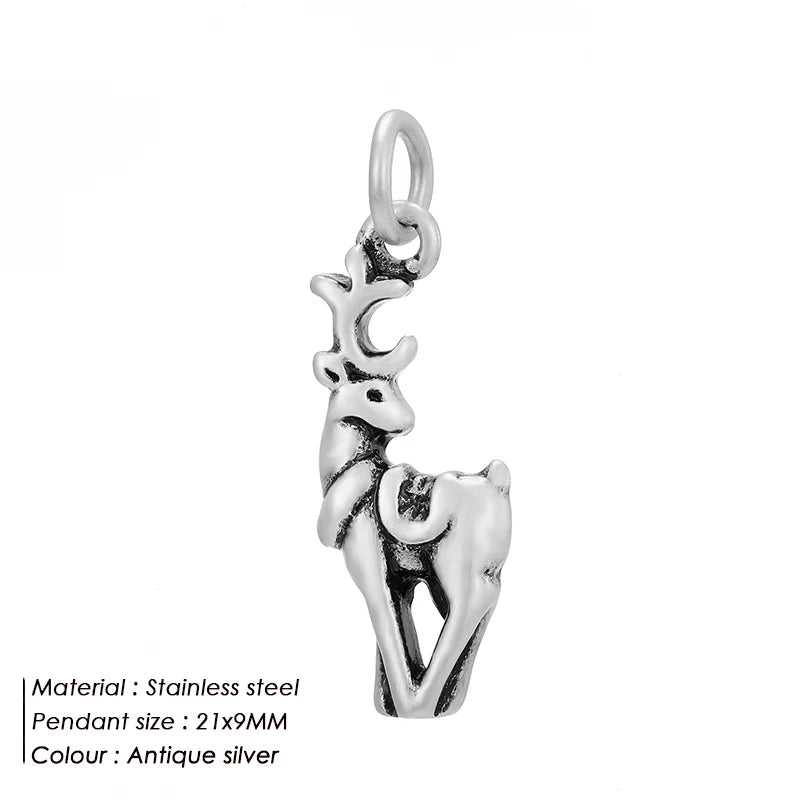 Modessie Fashion Boutique Jewelry Couple Silver Plated Small Pendant Simple Design Stainless Steel Accessories