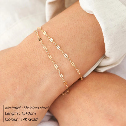 Modessie Adjustable Gold-Plated / Silver-Plated Stainless Steel Chain Bracelets for Women