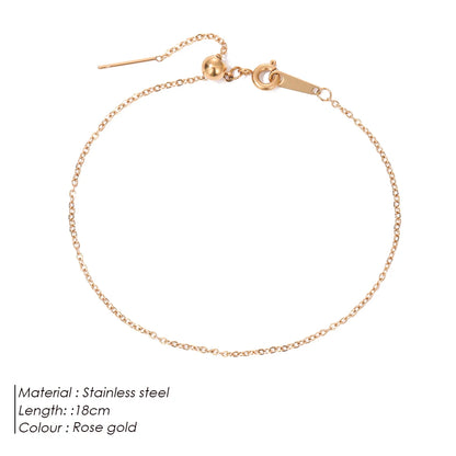 Modessie Adjustable Gold or Silver Plated Stainless Steel Chain Bracelets 18cm  For Women Wholesale Stainless Steel Jewelry Women Bracelets