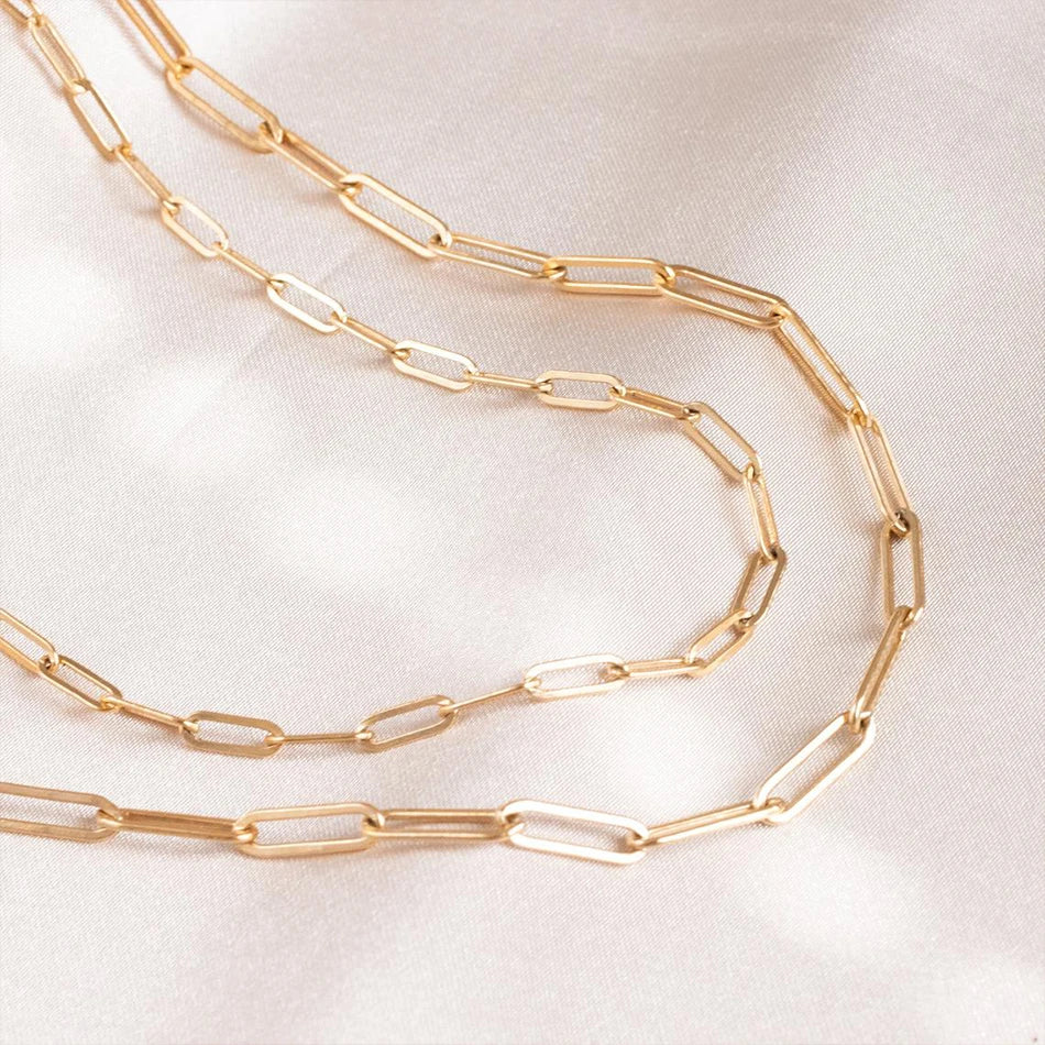 Modessie Gold Color 316 Stainless Steel Chain Necklace Women Chain Choker for Women Brand Jewelry