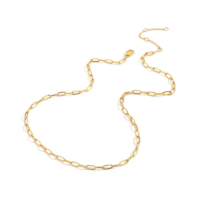 Modessie Gold Color 316 Stainless Steel Chain Necklace Women Chain Choker for Women Brand Jewelry