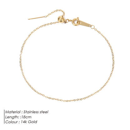 Modessie Adjustable Gold or Silver Plated Stainless Steel Chain Bracelets 18cm  For Women Wholesale Stainless Steel Jewelry Women Bracelets