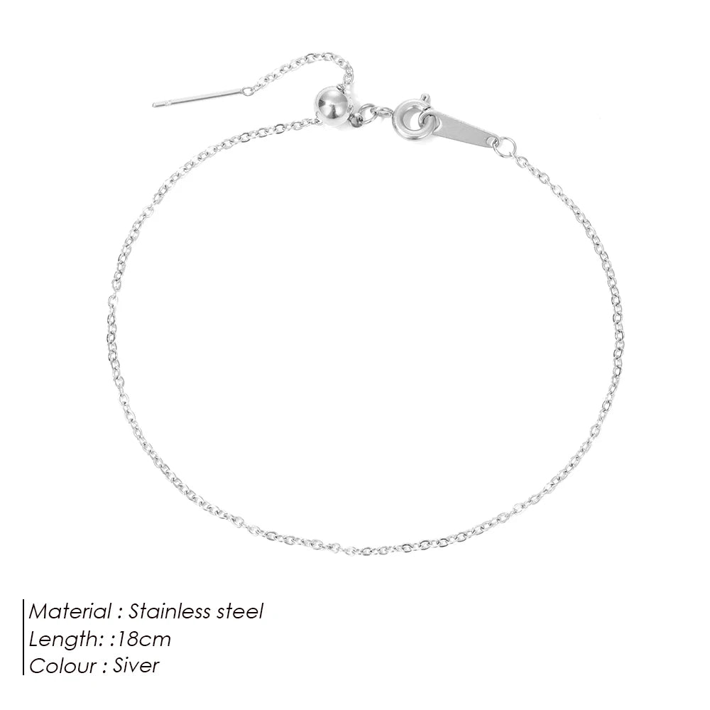 Modessie Adjustable Gold or Silver Plated Stainless Steel Chain Bracelets 18cm  For Women Wholesale Stainless Steel Jewelry Women Bracelets