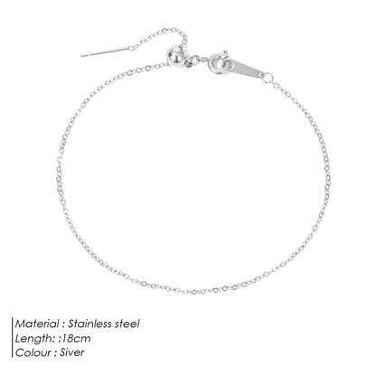 Modessie Adjustable Gold or Silver Plated Stainless Steel Chain Bracelets 18cm  For Women Wholesale Stainless Steel Jewelry Women Bracelets
