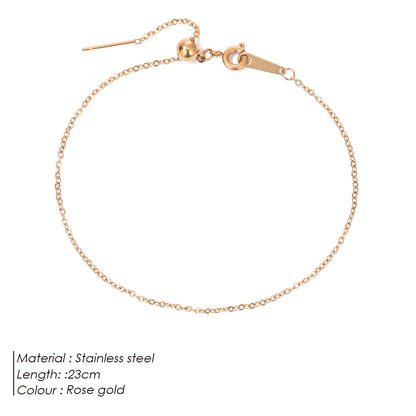 Modessie Adjustable Layered Anklets Gold/Silver Finish 316 Stainless Steel Simple Barefoot Crochet Sandals For Women Fashion Foot Jewelry Gift