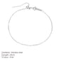 Modessie Silver Color Stainless Steel Anklet Adjustable Simple Chain Women's Fashion Gift 23CM  Dainty Chain  Anklet