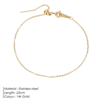 Modessie Adjustable Layered Anklets Gold/Silver Finish 316 Stainless Steel Simple Barefoot Crochet Sandals For Women Fashion Foot Jewelry Gift