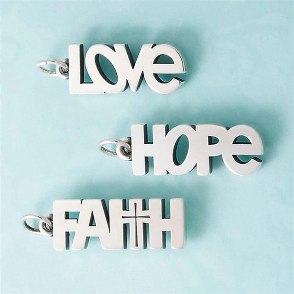 Modessie Fashion Boutique Jewelry Couple Silver Plated Small Pendant Simple Design Stainless Steel Accessories