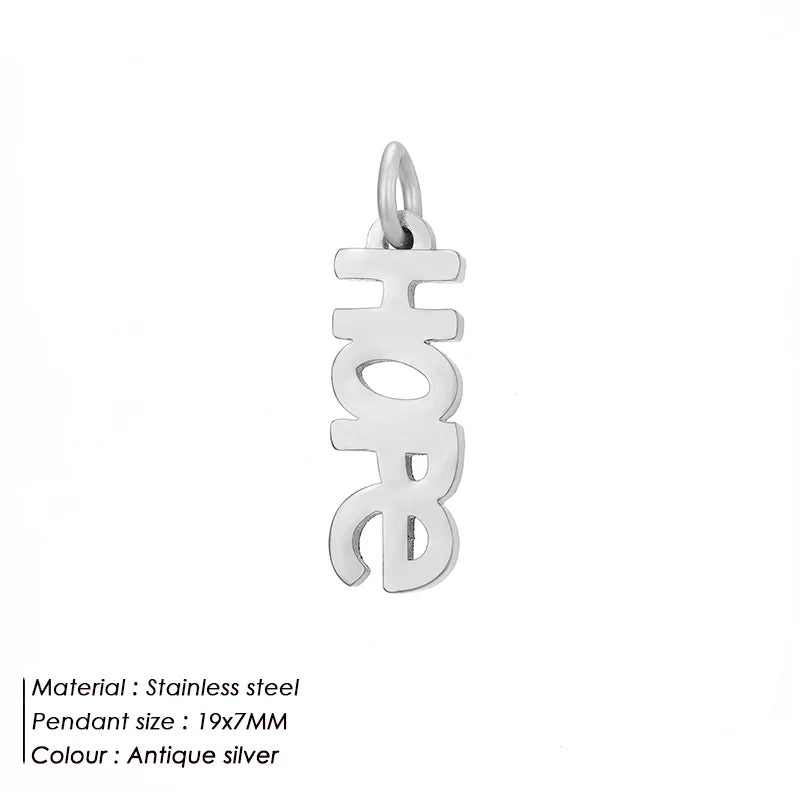 Modessie Fashion Boutique Jewelry Couple Silver Plated Small Pendant Simple Design Stainless Steel Accessories
