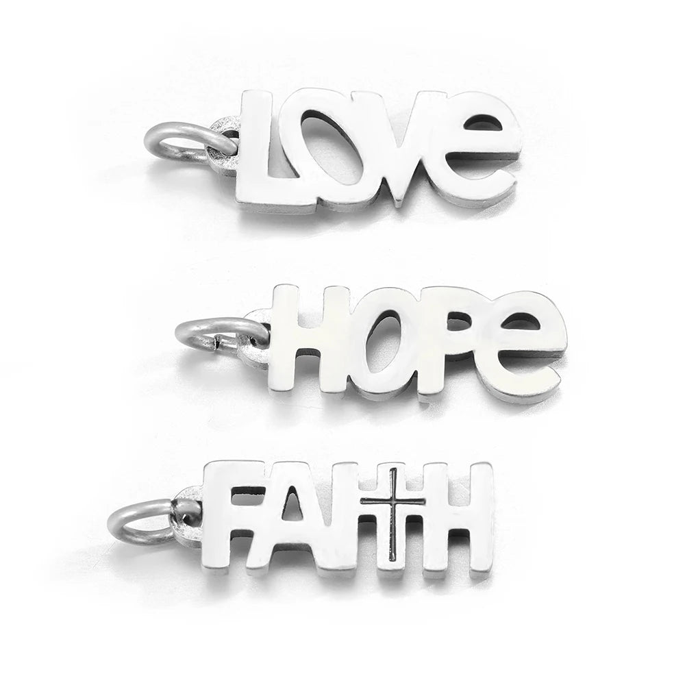 Modessie Fashion Boutique Jewelry Couple Silver Plated Small Pendant Simple Design Stainless Steel Accessories