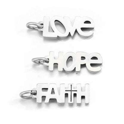 Modessie Fashion Boutique Jewelry Couple Silver Plated Small Pendant Simple Design Stainless Steel Accessories