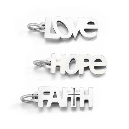 Modessie Fashion Boutique Jewelry Couple Silver Plated Small Pendant Simple Design Stainless Steel Accessories