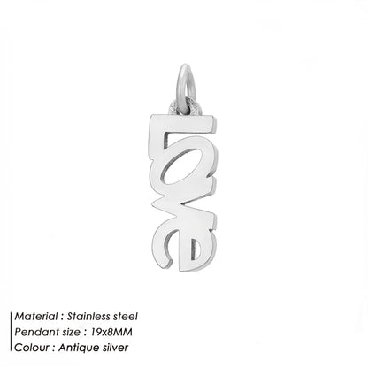 Modessie Fashion Boutique Jewelry Couple Silver Plated Small Pendant Simple Design Stainless Steel Accessories
