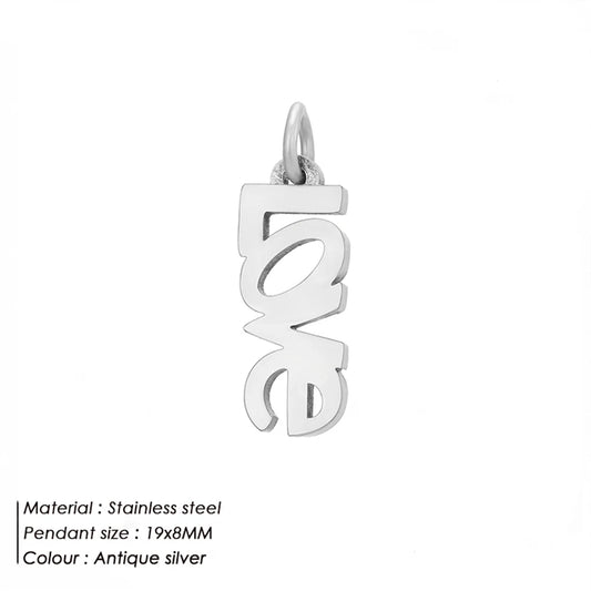 Modessie Fashion Boutique Jewelry Couple Silver Plated Small Pendant Simple Design Stainless Steel Accessories