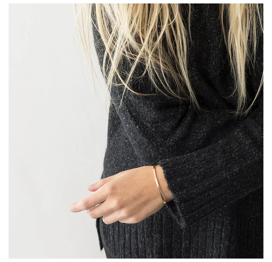 Modessie Stainless Steel Bangles for Women Trendy Cuff Bangle Bracelet Designer Brand  Jewelry