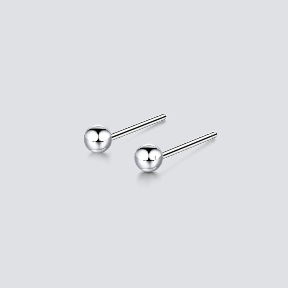 Modessie Diameter 3MM Ball Small Stud Earring for Women Simple Stainless Steel Earrings Set Fashion Jewelry