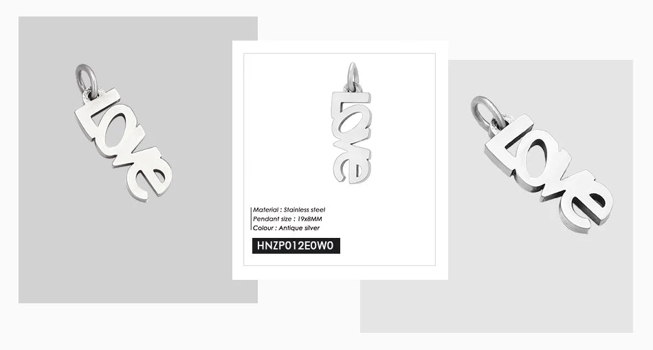 Modessie Fashion Boutique Jewelry Couple Silver Plated Small Pendant Simple Design Stainless Steel Accessories