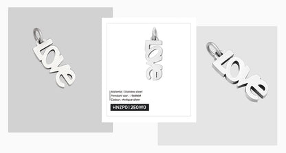 Modessie Fashion Boutique Jewelry Couple Silver Plated Small Pendant Simple Design Stainless Steel Accessories