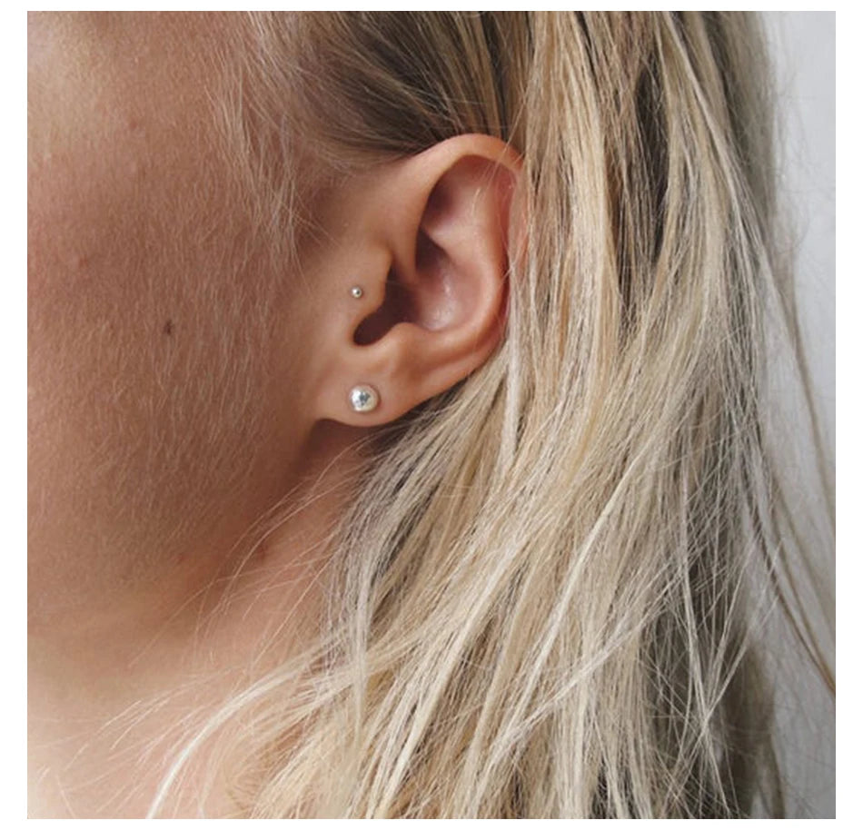 Modessie Pierced Allergic Stud Earrings for Women Stainless Steel Small Geometric Earrings  Fashion Jewelry