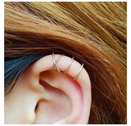 Modessie Trendy stainless steel ear cuff earrings for women clip on earrings without piercing ear cuff jewelry