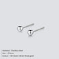 Modessie Diameter 3MM Ball Small Stud Earring for Women Simple Stainless Steel Earrings Set Fashion Jewelry