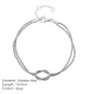 Modessie Fashion High Quality Stainless Steel Gold Plated Bracelets Classic Round Snake Chain Knotted Simple Accessories