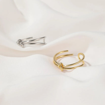 Modessie Gold/Silver Stainless Steel Braided Twist Ring for Women – Elegant, Durable, Everyday Fashion