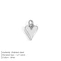 Modessie New Fashion Three-dimensional Tassel Heart Charm Pendant Stainless Steel Gold-Plated Necklace Homemade Accessories
