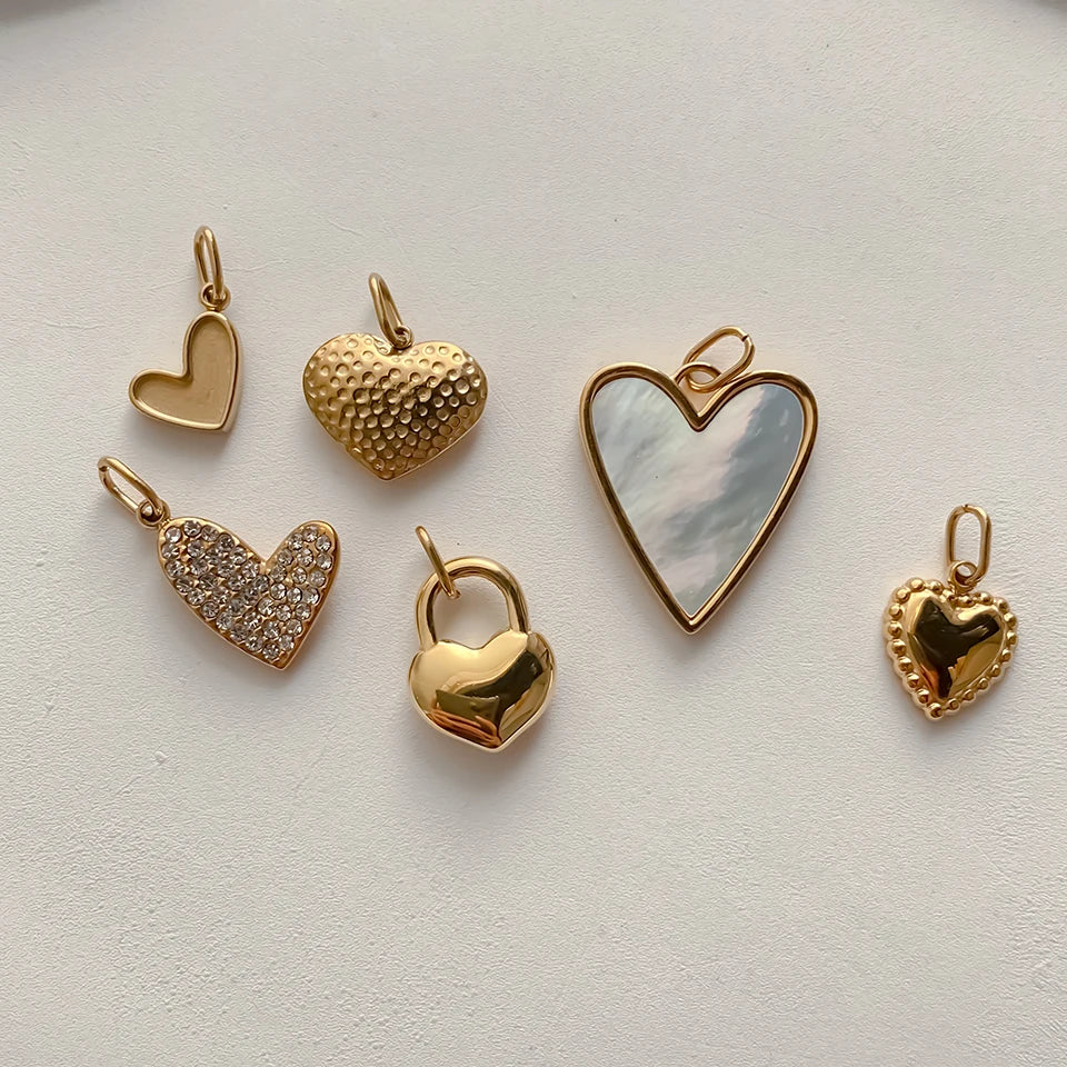 Modessie Bohemian Heart Charm Diy Earrings Bracelets Necklace Accessories  Making  Stainless Steel Jewelry