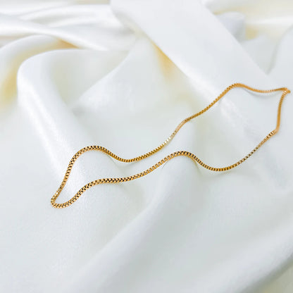 Modessie Men's Box Chain Necklace Stainless Steel Upgrade Lobster Clasp Adjustable Simple Short Accessories