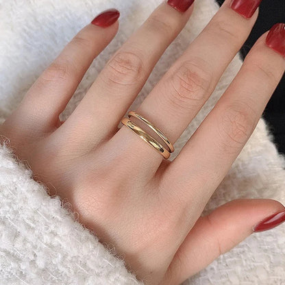 Modessie Women’s Ring – Retro Minimalist Gold or Silver Stainless Steel Jewelry