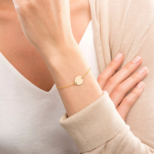 Modessie Stainless Steel Bracelets for Women Adjustable Chain Charm Bracelets Women Minimalist Round Bracelet Jewellery