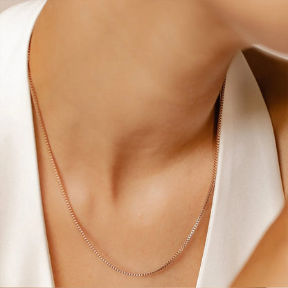 Modessie Men's Box Chain Necklace Stainless Steel Upgrade Lobster Clasp Adjustable Simple Short Accessories