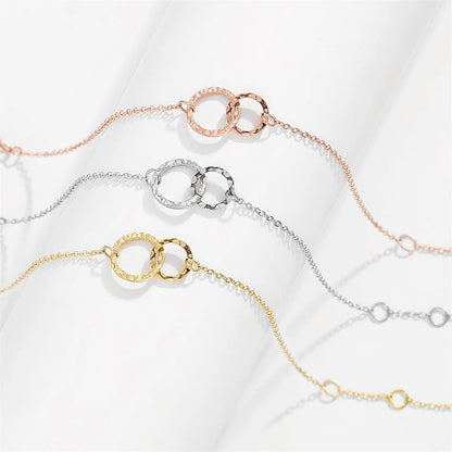 Modessie Women Trendy Thin 316 Stainless Steel Bracelet Minimalist Chain Bracelets for Women Adjustable Length Bracelet