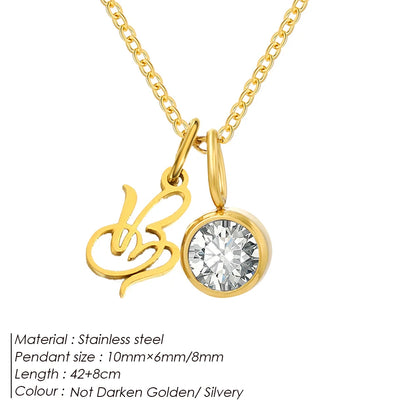 Modessie Light Luxury  Necklace Artistic Initials A-Z Pendant Ladies Minimalist Jewelry Gifts Stainless Steel Jewelry