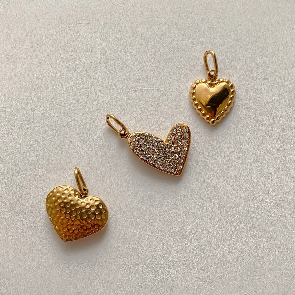 Modessie Bohemian Heart Charm Diy Earrings Bracelets Necklace Accessories  Making  Stainless Steel Jewelry