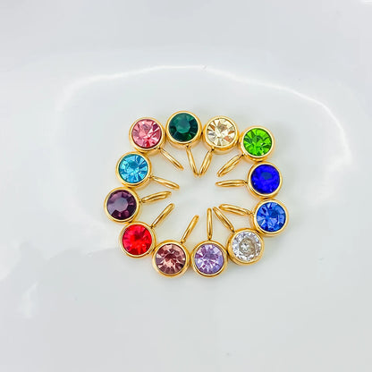 Modessie 12 Color Birthstone Pendant Month Zirconia Necklace Color Stone Accessories Birthday Gift