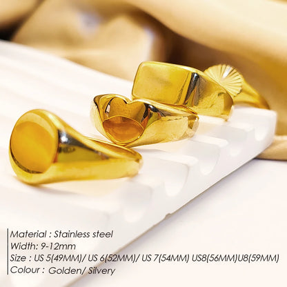 Modessie Women’s Stainless Steel Ring – Gold or Silver Plated, Waterproof, Tarnish-Resistant, Fashion Jewelry