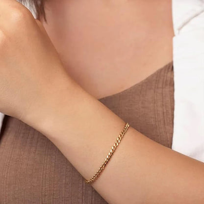 Modessie Classic Cuban Chain Gold-Plated/Silver-Plated Men's Bracelet Stainless Steel Upgraded Lobster Clasp Adjustable