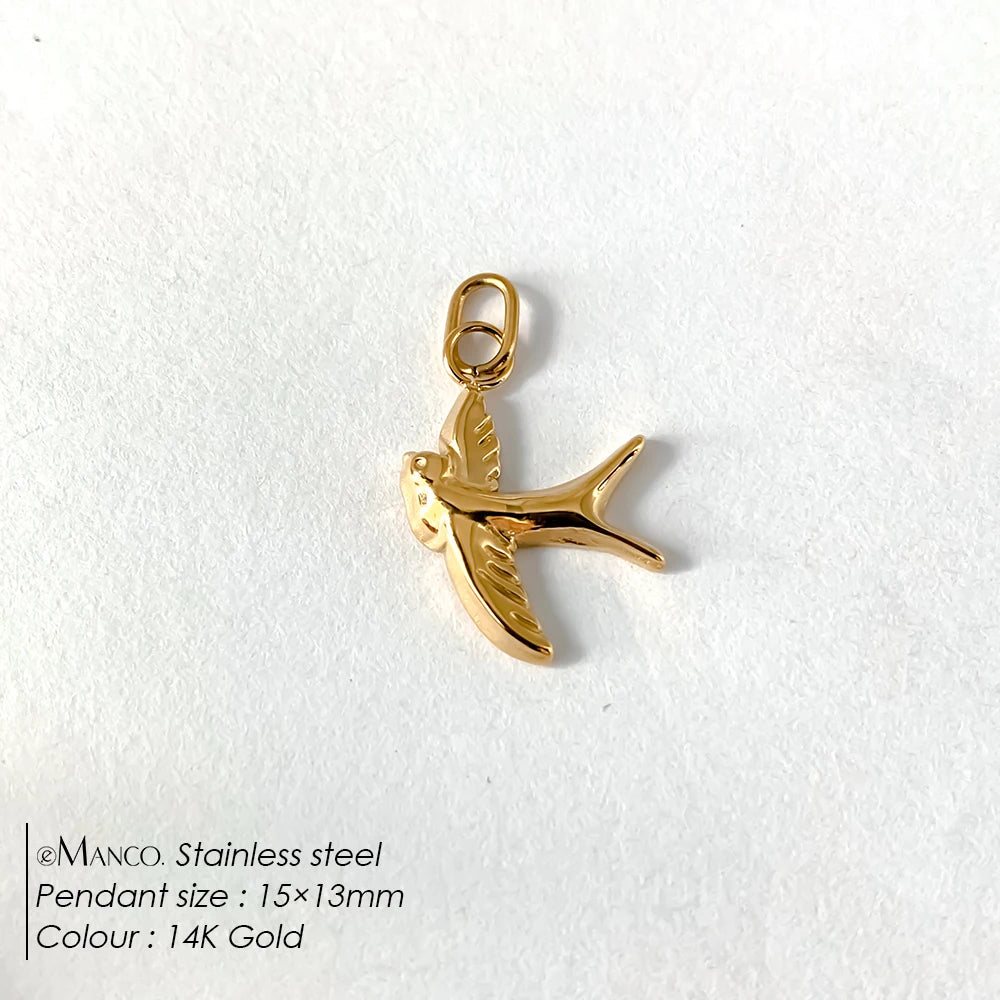 Modessie Stainless Steel Animal Snake Pendant Diy Charms for Necklace Bracelet Dangle  for Jewelry Making DIY Jewelry