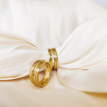 Modessie  Gold Color /Silver Color Geometric Multi-layer Line Ring for Women Elegant Jewelry