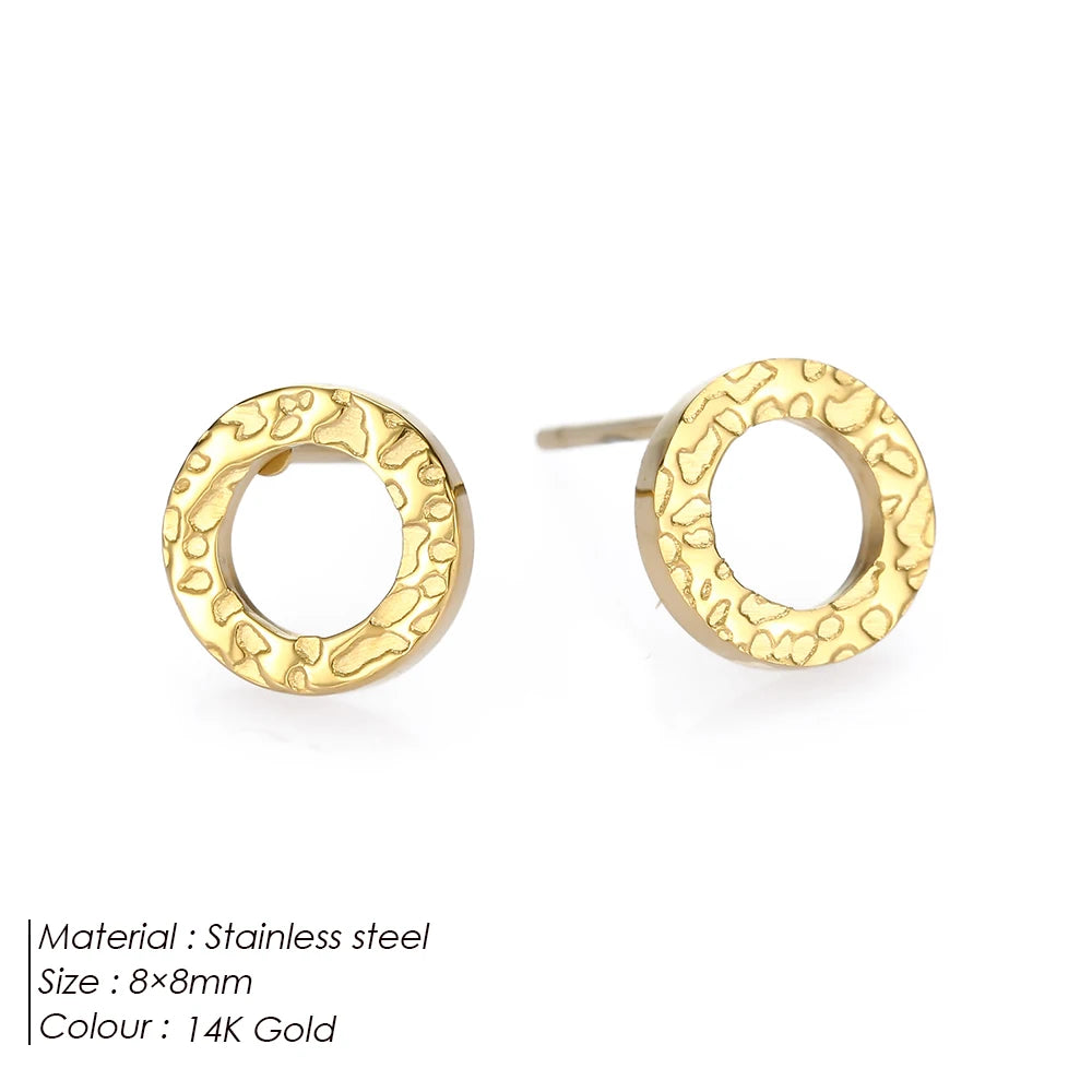 Modessie Girls Stainless Steel Stud Earrings for Women Office Small Round Earring Studs Minimalist Jewelry