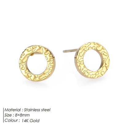 Modessie Girls Stainless Steel Stud Earrings for Women Office Small Round Earring Studs Minimalist Jewelry