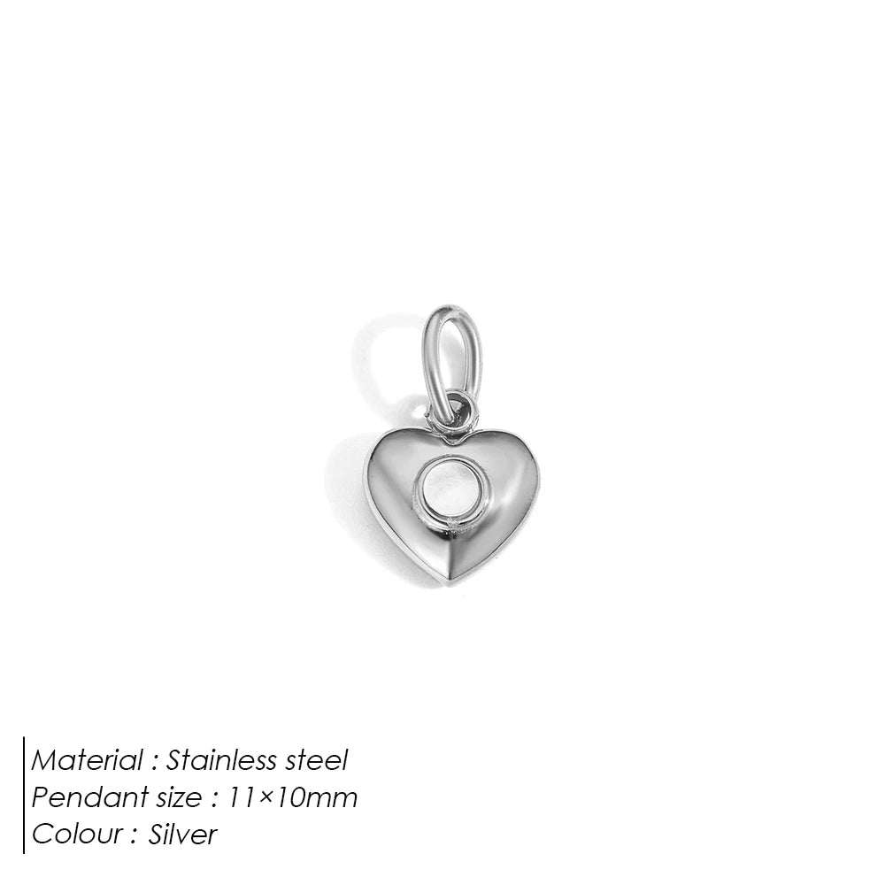 Modessie New Fashion Three-dimensional Tassel Heart Charm Pendant Stainless Steel Gold-Plated Necklace Homemade Accessories