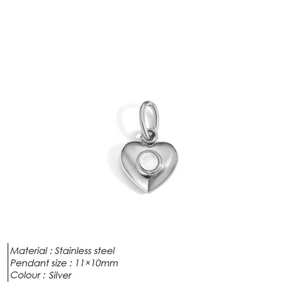 Modessie New Fashion Three-dimensional Tassel Heart Charm Pendant Stainless Steel Gold-Plated Necklace Homemade Accessories